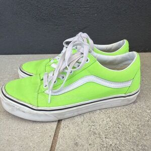 Vans Old Skool Neon Gecko Green True White Neon Womens 6.5 Men 5